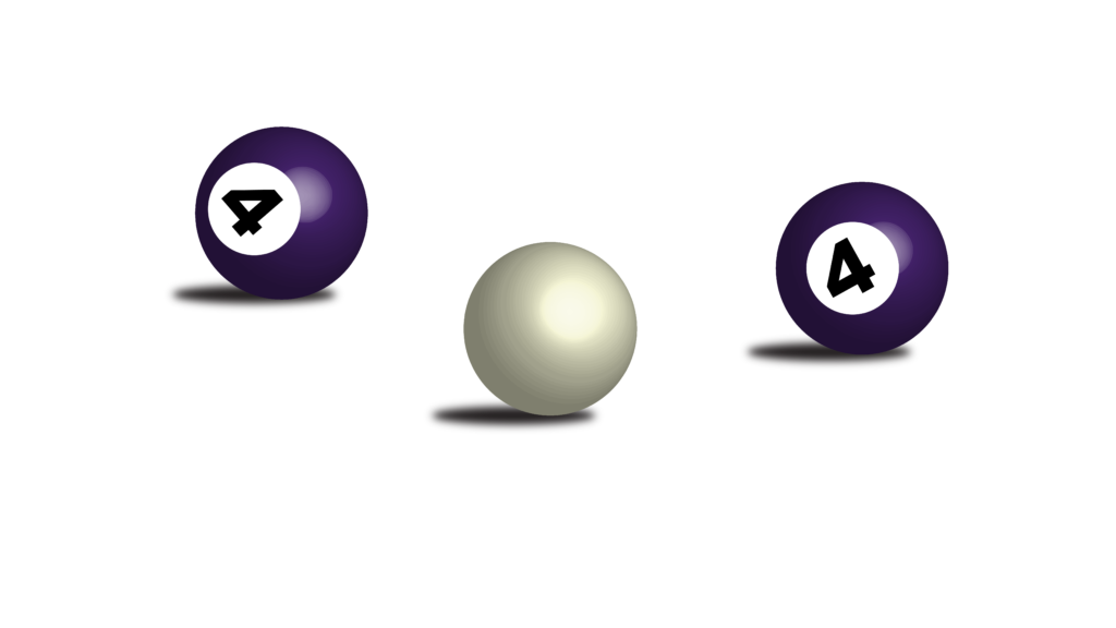this is a picture of 3 billiard balls